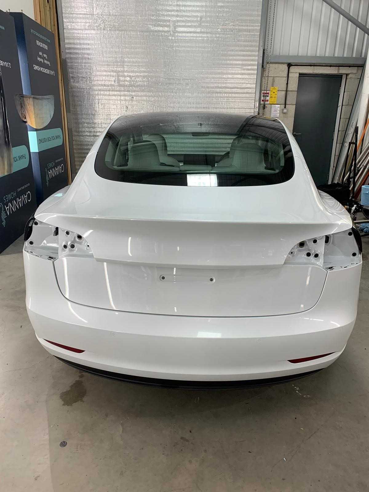 Tesla Model S Wall Hole 3D Decal Vinyl Sticker Decor Room Smashed Luxury Car